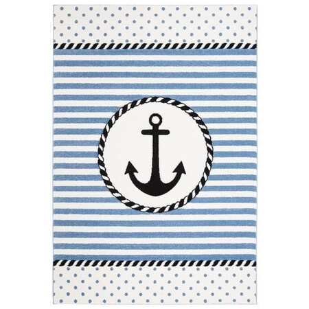 Safavieh 4 x 6 ft. Carousel Kids Rectangle Power Loomed Area RugIvory & Navy CRK124A-4